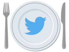 Nouveautés Snacking : les derniers événements food sur twitter Logo Twitter sur une assiette